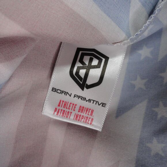 Born Primitive Shirt Mens Small Red White Blue Voyager Patriotic Flash Button Up - Picture 12 of 14